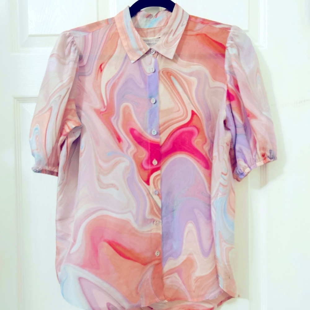 Johnny Was LAGUNA VESPER LISBON MULTICOLOR 100% SILK S M